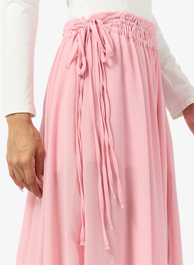Ginger  Pleated Assymetric Midi Skirt for Women | Best Price UAE